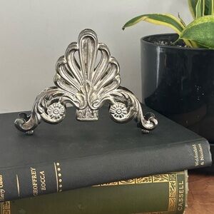 Ornate Silver Plated Small Napkin Holder Floral